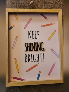 Keep Shining Bright! Framed Pencil Wall Art